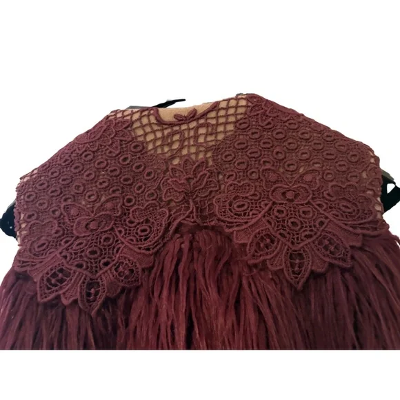 ⭐️ ATOS Lombardini Faux Fur & Crochet Vest Size 40 (Euro Size) - Picture 7 of 9